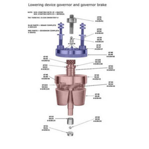 Lowering Device Governor Assembly Brake funeral supply lowering device parts