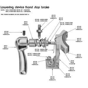 Hand Brake Assembly funeral supply cemetery lowering device parts