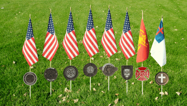 military flag markers medallions